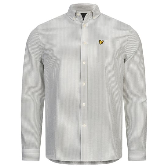 Lyle & Scott Long Sleeve Seersucker Strike White Shirt