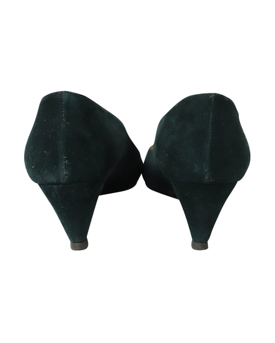 Prada Cone Hak Sandalen in Groene Suède - Image 4