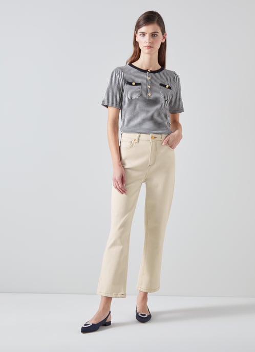 LK Bennett Allie Trousers, Ecru