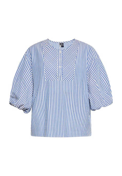 Dreimaster Blouse Dames Blauw wol wit - Image 1