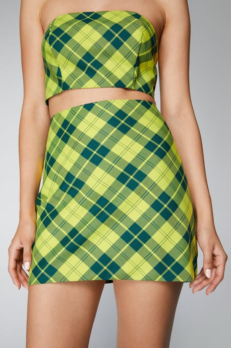 Check Tailored Mini Skirt