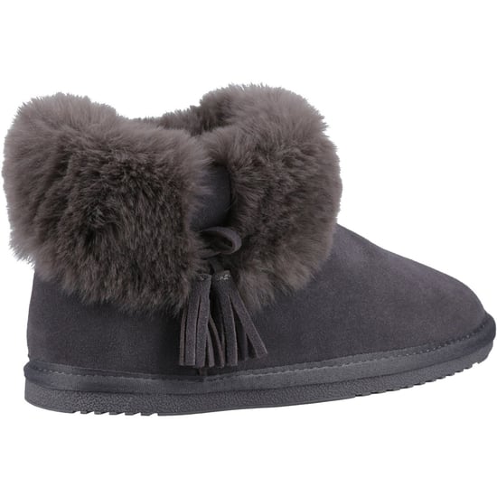 Hush Puppies Ayana Grijs en imitatiebont damespantoffels - Image 2