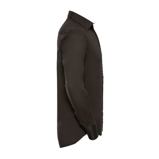 Russell Collection Heren Stretch Overhemd Met Lange Mouwen (Chocolade) - Image 3