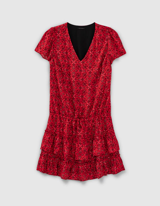 Bandana Print Short Sleeve Dress