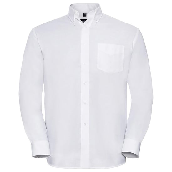 Russell Collectie Heren Lange Mouw Easy Care Oxford Shirt (Wit) - Image 1