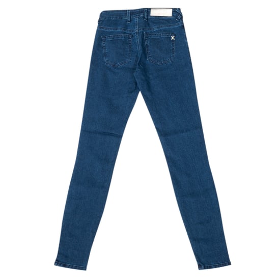 Long denim pants with skinny cut hems 10DB50154 woman