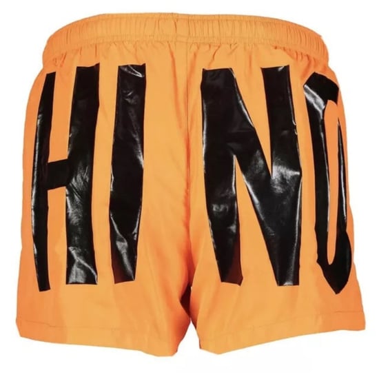 Moschino Brand Print Logo Light Orange Short Swim Shorts