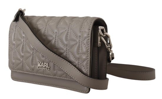 Karl Lagerfeld Women's Light Grey Leather Crossbody Bag