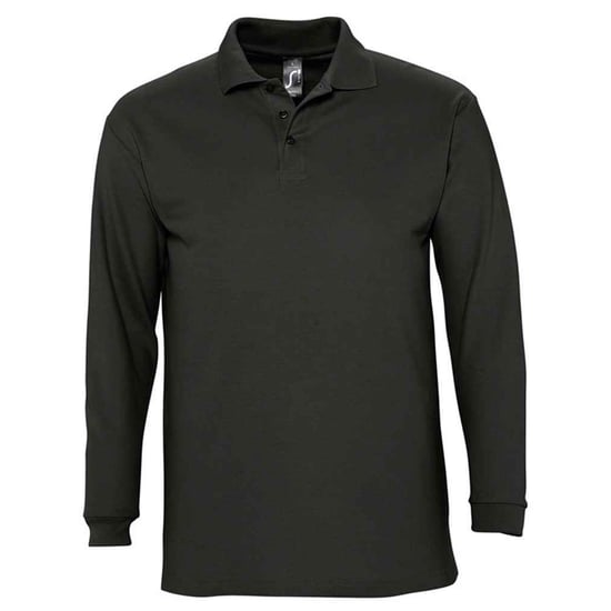 SOLS Volwassen uniseks Winter II poloshirt met lange mouwen (Zwart) - Image 1