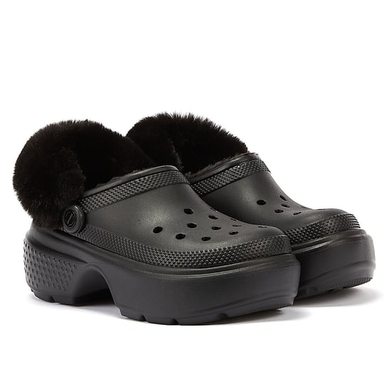 Crocs Stomp Gevoerd Klomp Dames Zwart Sandalen - Image 1