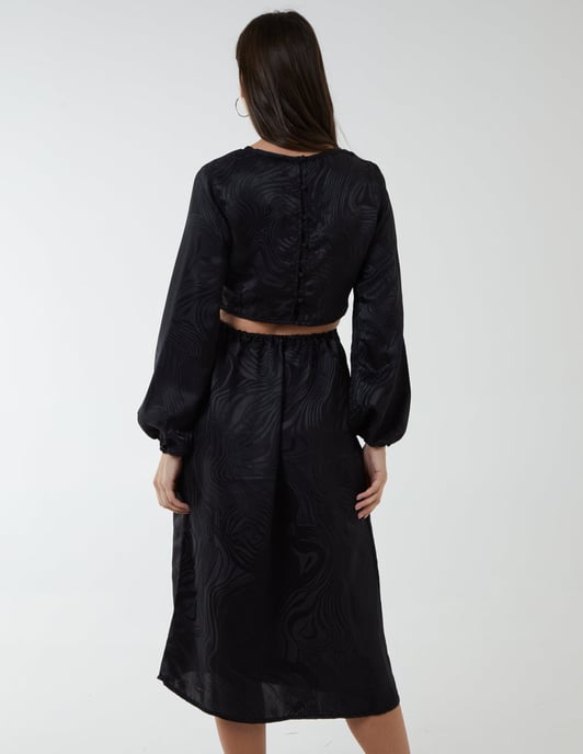Crew Neck Cut Out Midi Dress