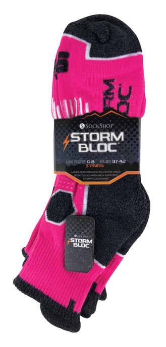 Set van 3 korte hardloopsokken voor dames - SBLS016PIN - Image 2