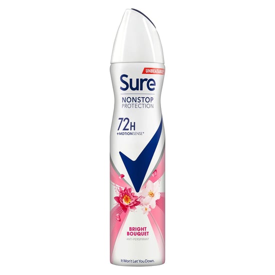 Sure Women Antiperspirant 72H Nonstop Protection Bright Bouquet Deodorant 250ml, 3 Pack