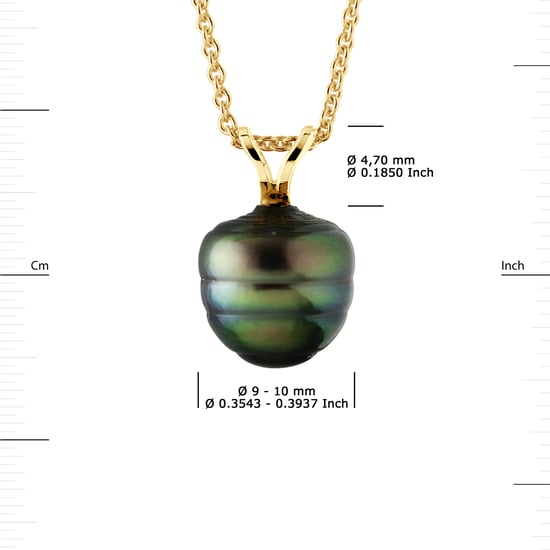 DIADEMA - Pendant - Yellow Gold and Tahitian Pearl