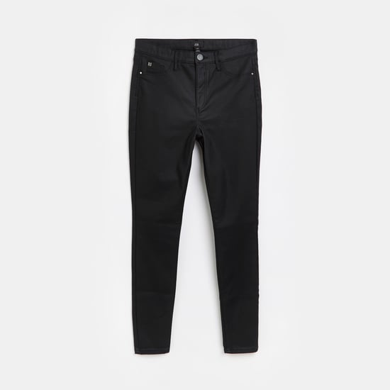 River Island Womens Jeans Black Molly Mid Rise Skinny Pants