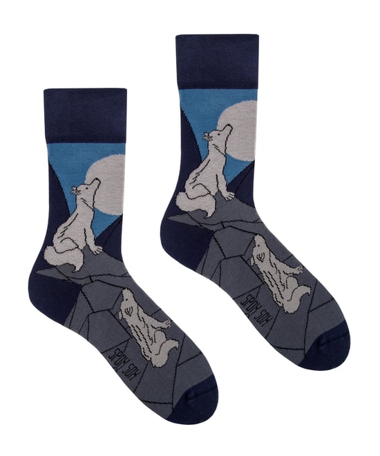 SPOX SOX - Uniseks Wolven Crew Sokken - Heren en Dames Mismatched Sokken - Wolven - Image 1