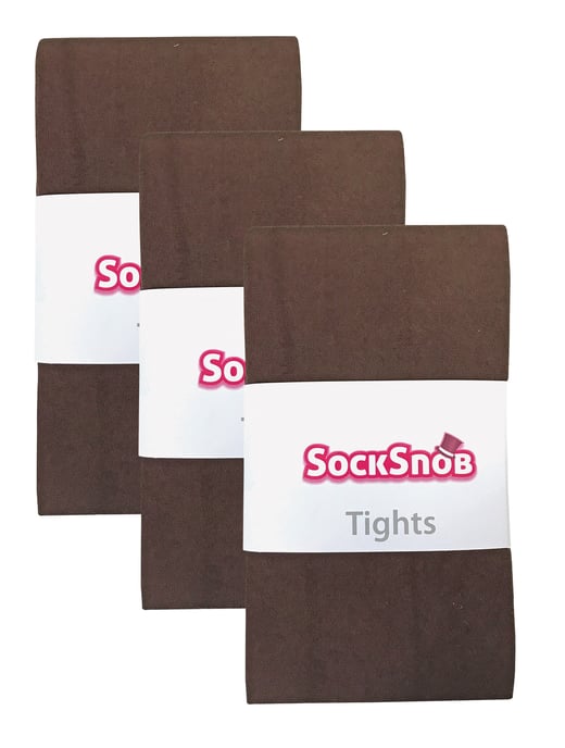 3 paar dames gekleurde ondoorzichtige 80 denier panty's - Bruin - Image 2