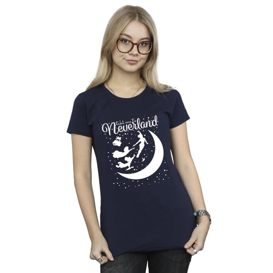 Disney Womens/Ladies Peter Pan Take Me To Neverland Cotton T-Shirt (Navy Blue)