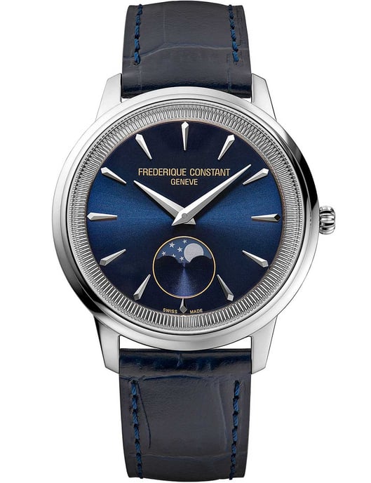 Frédérique Constant Moneta Moonphase Unisex's Blue Watch FC-206N3S6