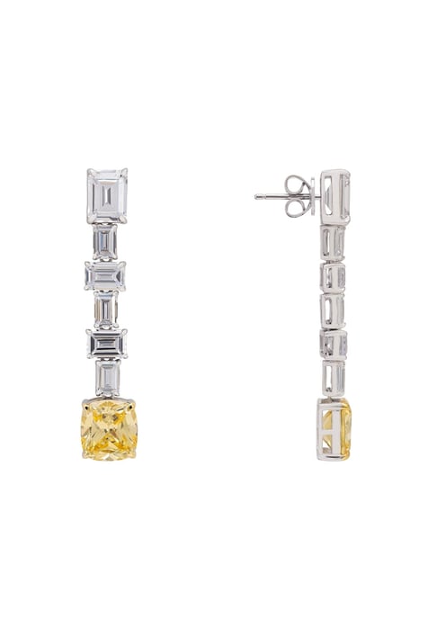 Elizabeth Lemon Topaz Drop Earrings Silver