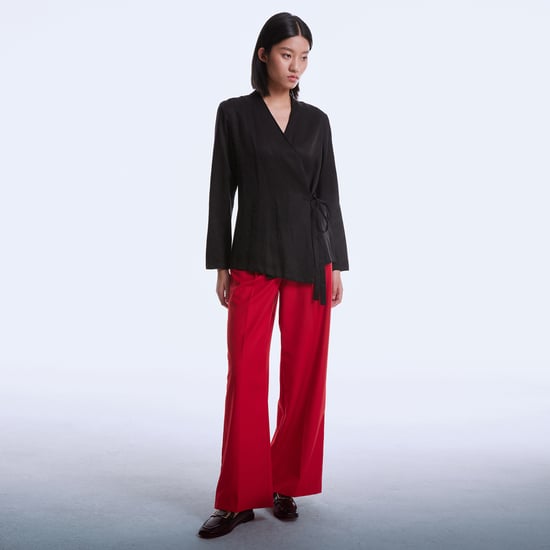 Satijnen wrap-over blouse - Image 2