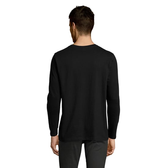 SOLS Heren Imperial Katoenen T-shirt met lange mouwen (Diep zwart) - Image 2