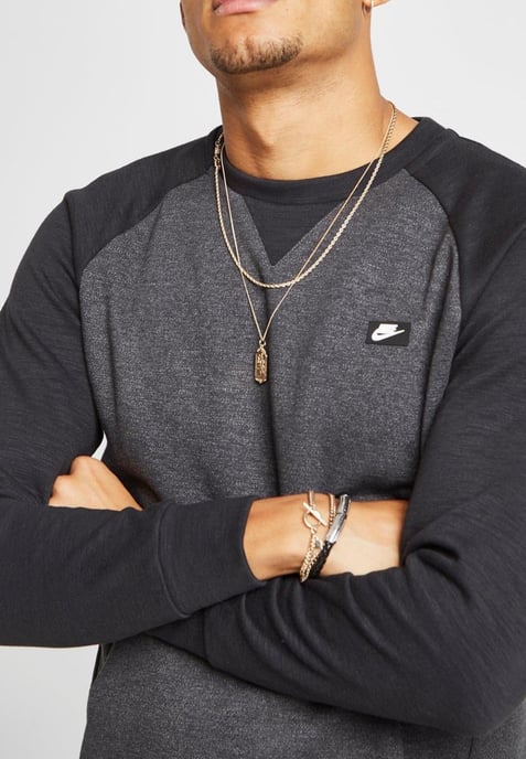 Nike Sportswear Optic Heren Fleece Crew Trainingspak in Zwart - Image 3