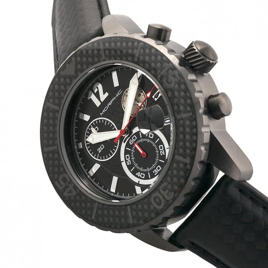 Morphic M51 Series Chronograph Leather-Band Watch w/Date