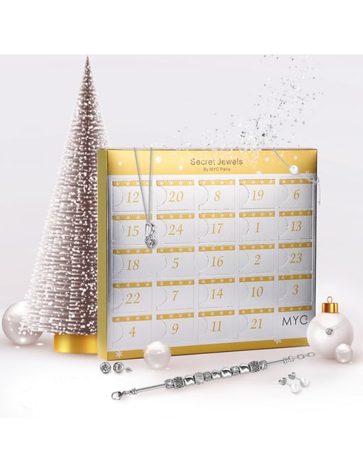 Adventskalender 13 juwelen en 11 parels - Oostenrijks Kristal - Image 1