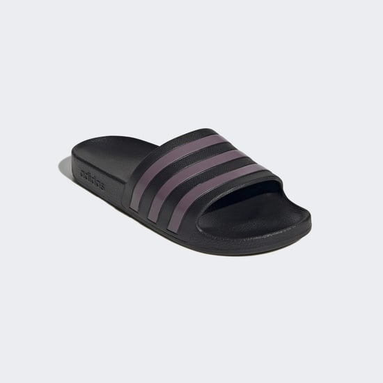 Women's adidas Adilette Aqua Slide Sandals in Black purple - Image 2