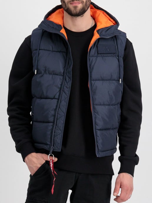 Alpha Industries Gewatteerde Hoodie Vest FD Blauw - Image 1