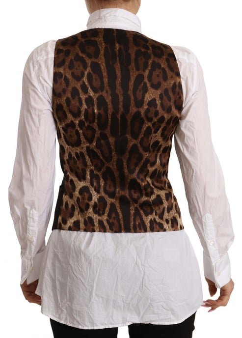Dolce & Gabbana Dames Zwarte Knooploze Mouwloze Vest Polyester Top - Image 3
