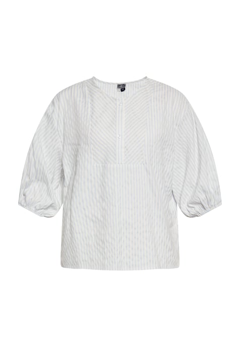 Dreimaster Blouse Dames lichtblauw wolwit - Image 1