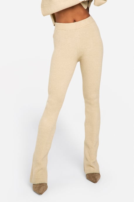 Premium Rib Knitted Flare Trousers
