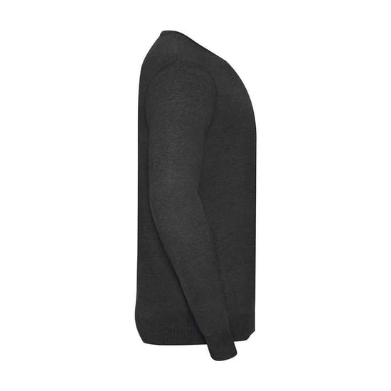 Russell Collection Heren Sweatshirt Katoen Acryl V Hals (Houtskool mergel) - Image 3