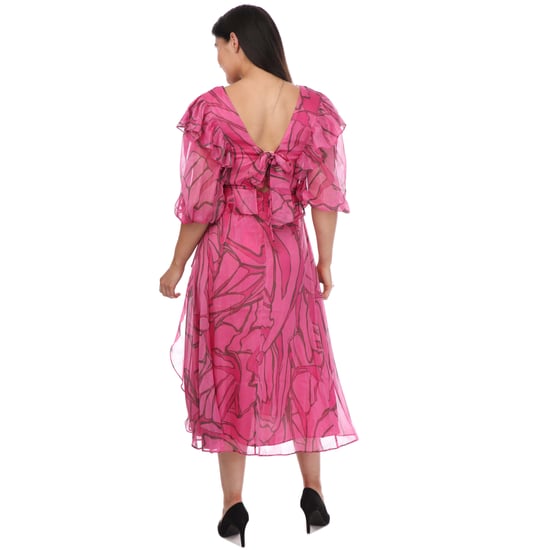 Women's Ted Baker Victoir Ruffled Print Pinafore Dress in Pink