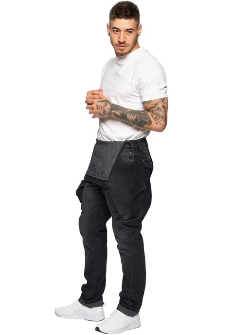 Enzo | Denim Overall tuinbroek voor heren - Zwart - Image 2