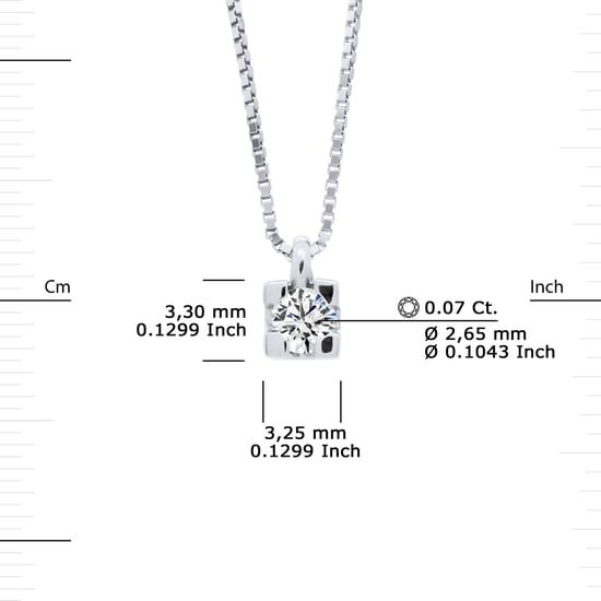 DIADEMA - Necklace with Diamonds - White Gold Venetian Chain