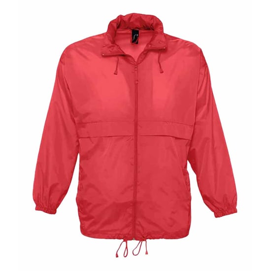 SOLS Unisex Surf Windbreaker Lichtgewicht Jasje (Rood) - Image 1