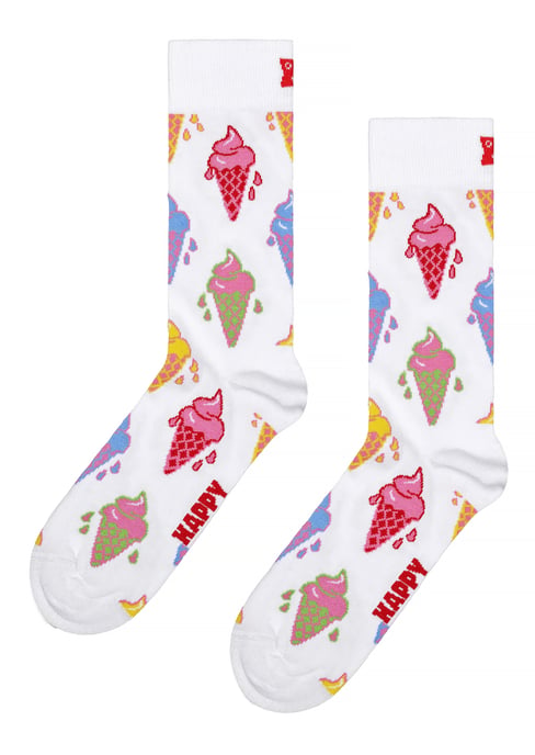 IJsroom Sokken | Happy Socks | Grappige Cadeau Sokken - Wit - Image 2