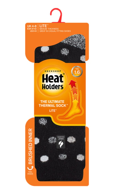 Heat Holders Lite - Geïsoleerde thermo damessokken - Zwart / Wit (Malaga) - Image 2