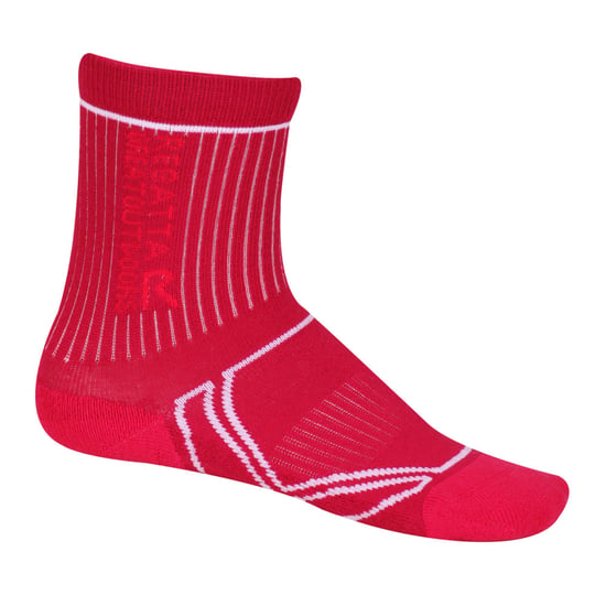 Regatta Great Outdoors Childrens/Kids 2 Season Coolmax Trek & Trail Socks (Cherry Pink/White)