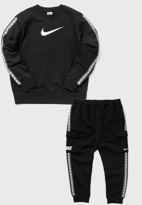 Nike Fleece Sportswear trainingspak voor heren met ronde hals in zwart - Image 1
