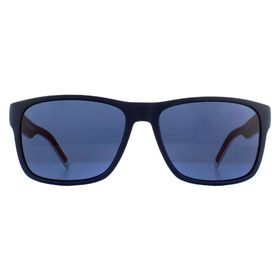 Tommy Hilfiger Rectangle Mens Black Red White Blue Avio Sunglasses