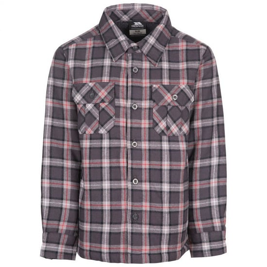 Trespass Childrens/Kids Average Long Sleeved Gingham Shirt (Dark Grey Check)