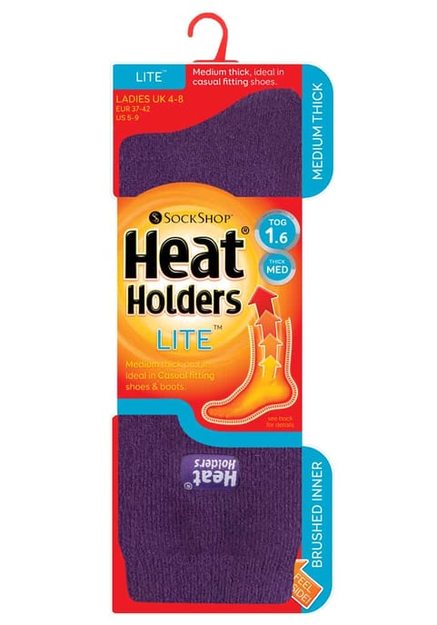 Heat Holders Lite dames dunne thermo wintersokken - Paars - Image 2