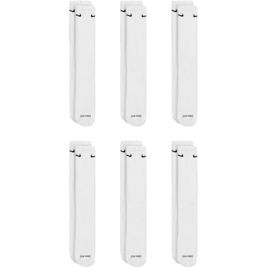 Nike Everyday Plus Cushioned Training Crew Socks (6 Pairs) White