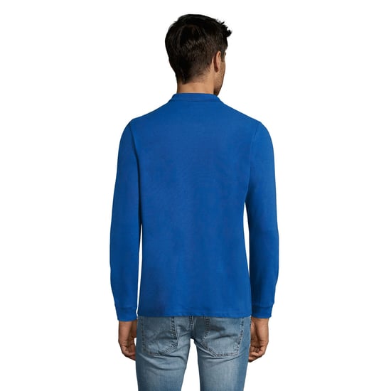 SOLS Heren Perfect Effen Piqué Poloshirt met Lange Mouwen (Koningsblauw) - Image 2