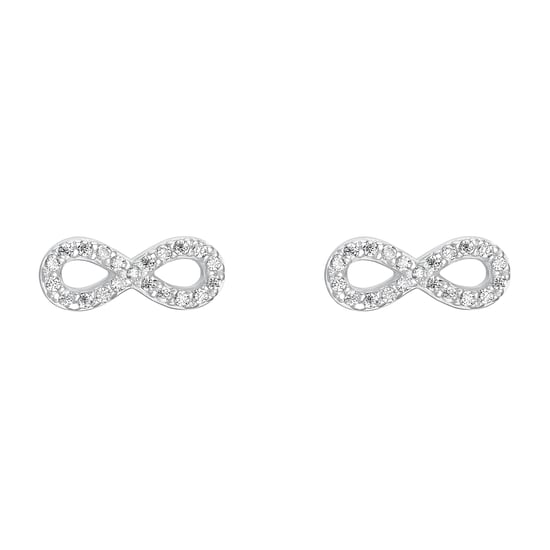 s.Oliver Stud earrings for ladies, Sterling Silver 925, Zirconia Infinity