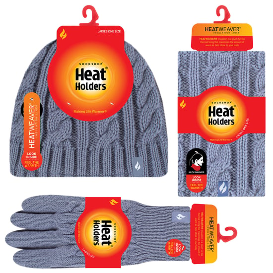 Heat Holders dameshoed, nekwarmer handschoenen set - Schemerig Blauw - Image 2